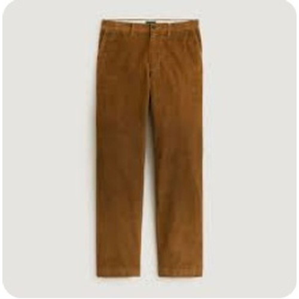 J.Crew Mens Classic Straight Corduroy Pants Brown Cotton Stretch 34 Waist 30L